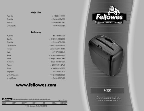 Manuel d'utilisation P-35C - Fellowes