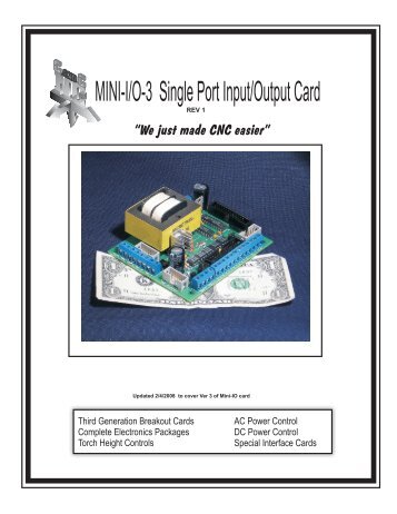 MINI-I/O-3 Single Port Input/Output Card - CandCNC