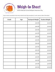 Weigh-In Sheet - AOTA