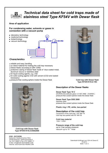 Kühlfalle – Kühlfinger Typ KF54V.cdr - KGW Isotherm