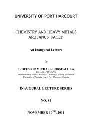 81st Inaugural Lecture - 2011 by Prof. M. Horsfall Jnr - University of ...