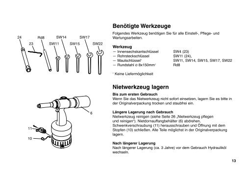 Nietwerkzeug MS 40A - Titgemeyer