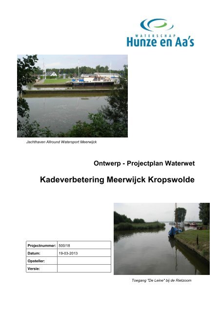 Ontwerp-Projectplan Waterwet Meerwijck.pdf - Hunze en Aa's