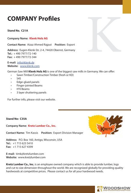 COMPANY Profiles - Dubai Woodshow