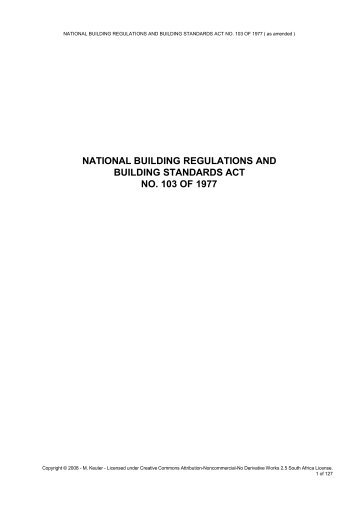 National Building Regulations and Building Standards Act 1977