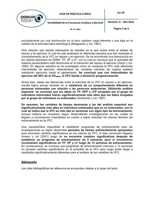 Car-45 Variabilidad de la Frecuencia Cardiaca y ... - osecac