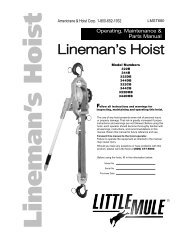 Lineman's Hoist - Coffing Hoists, Coffing Hoist Parts