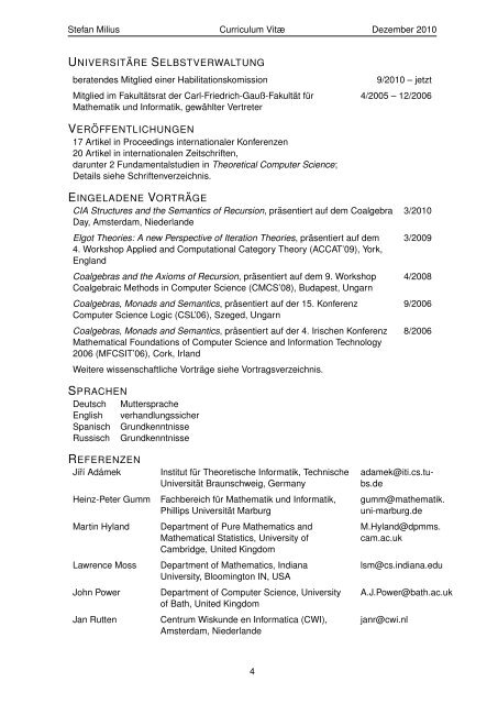 Dr. Stefan Milius - Institut fÃ¼r Theoretische Informatik - Technische ...