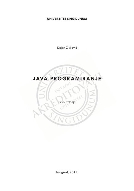 JAVA programiranje.pdf - Seminarski-Diplomski.Rs