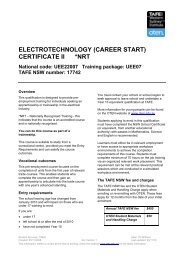 electrotechnology (career start) certificate ii *nrt - Oten