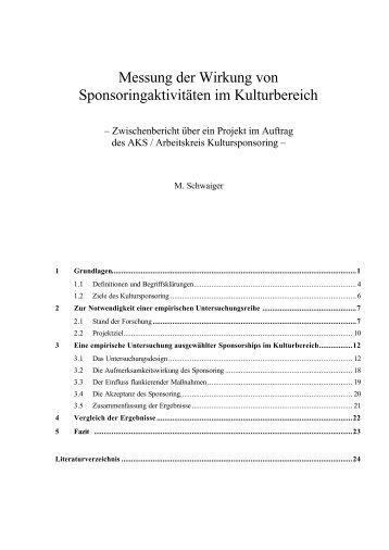 Studie zur Wirkung von Kultursponsoring - Miz.org