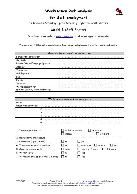 Risk analysis (PDF, 4 p., 123 kB) - Safe Start!