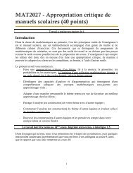 Consignes pour le travail de session - UQAM