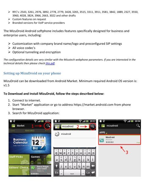 MizuDroid âMizutech Android Softphone user guide - Mizu Voip