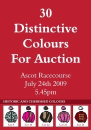 30 Distinctive Colours For Auction - British Horseracing Authority