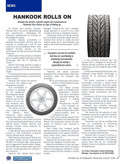 AM MAGAZINE SHELL - Australian Automotive Aftermarket Magazine