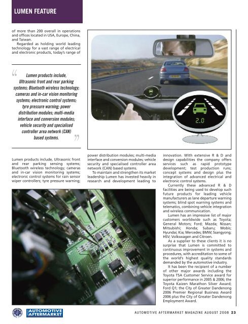 AM MAGAZINE SHELL - Australian Automotive Aftermarket Magazine