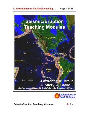 Seismic/Eruption Teaching Modules - UTEP Geological Sciences