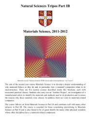Natural Sciences Tripos Part IA - Department of Materials Science ...