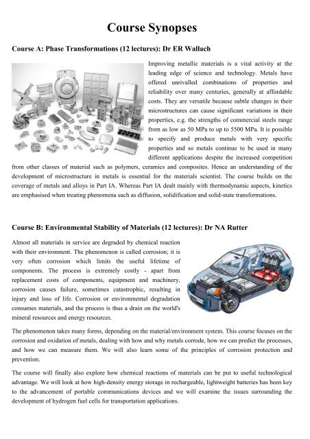 Natural Sciences Tripos Part IA - Department of Materials Science ...