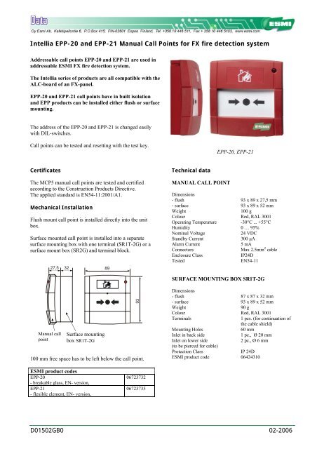 D01502GB0 02-2006 Intellia EPP-20 and EPP-21 Manual Call ...