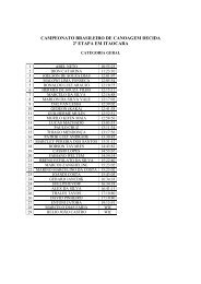 Resultados Segunda Etapa - Itaocara - Confederação Brasileira de ...