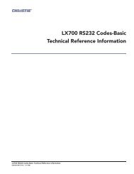 Christie LX700 RS232 Communication Codes