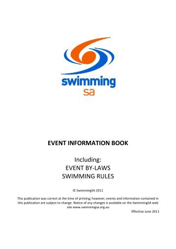 Event Information Book - Swimming SA