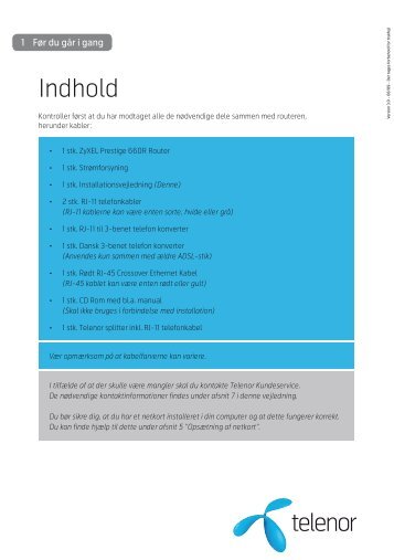SÃ¥dan tilslutter du Zyxel Prestige 660R-D1 (pdf) - Telenor