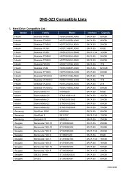 DNS-323 Compatible Lists - D-Link