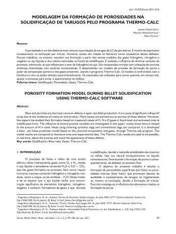 Visualizar PDF - Tecnologia em Metalurgia, Materiais e Mineração
