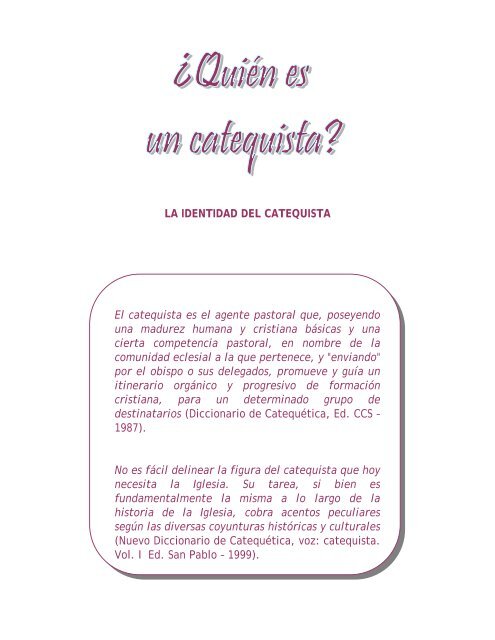 La identidad del catequista - Cenacat.org