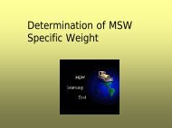 Determination of MSW Specific Weight