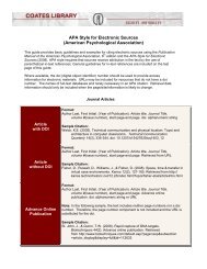 APA Style for Electronic Sources - Library - Trinity University