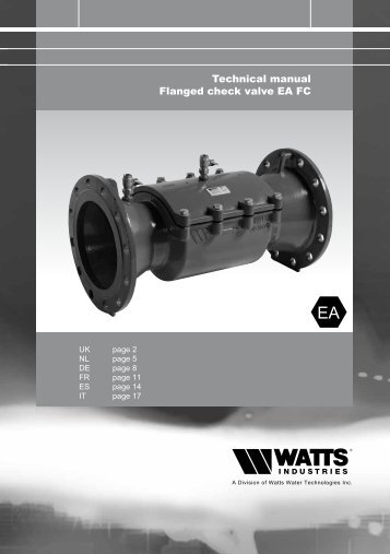 Technical manual Flanged check valve EA FC - Watts waterbeveiliging