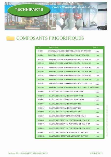 COMPOSANTS FRIGORIFIQUES - techniparts