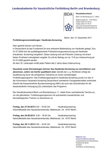 Landesakademie fÃ¼r hausÃ¤rztliche Fortbildung Berlin und ... - BVDD
