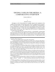 TRYING CASES IN THE MEDIA: A COMPARATIVE OVERVIEW