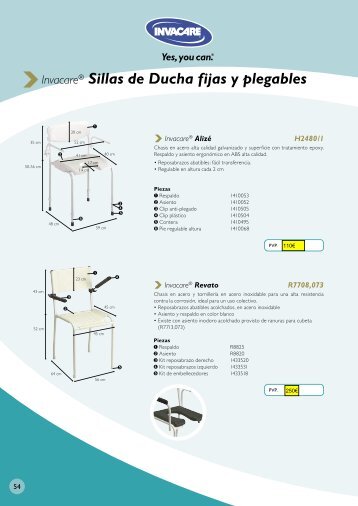 Invacare® Sillas de Ducha fijas y plegables - SCI Geriatria.
