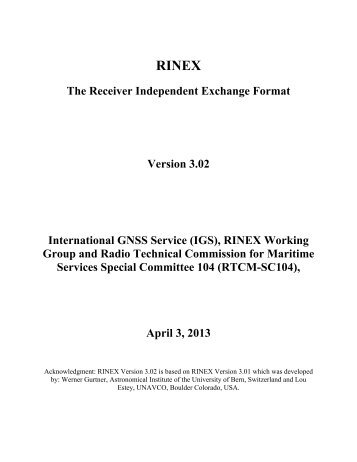 RINEX - IGS - NASA