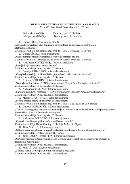 rtu 50. studentu zinātniskās un tehniskās konferences ... - Aleph Files