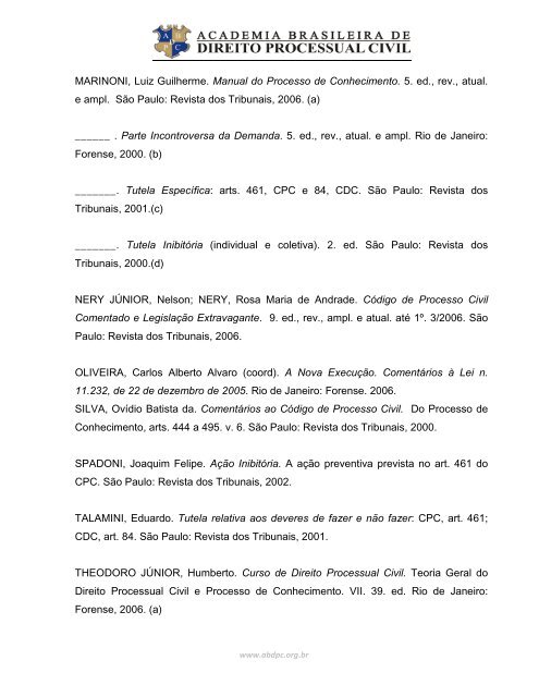 astreintes - Academia Brasileira de Direito Processual Civil