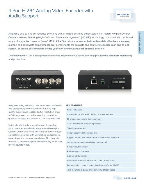 4-Port H.264 Analog Video Encoder with Audio Support - Lobeco