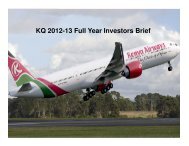 KQ 2012-13 Full Year Investors Brief - Kenya Airways