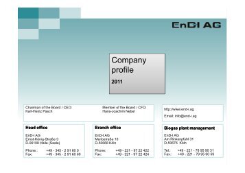 Biogas - EnD-I AG