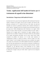 Applicazioni dell'analisi di Fourier per il trattamento di segnali in due