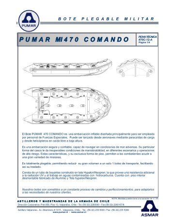 características pumar mi 470 comando