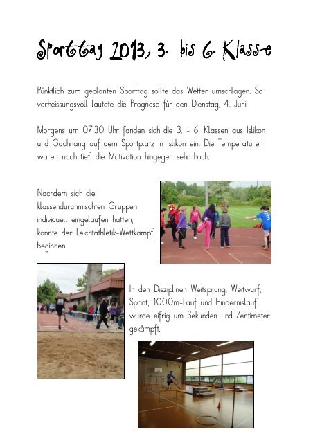 anbu_Sporttag 2013 Bericht - Primarschule Gachnang