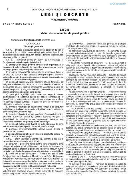 Legea 263/2010 privind sistemul unitar de pensii - CSN Meridian