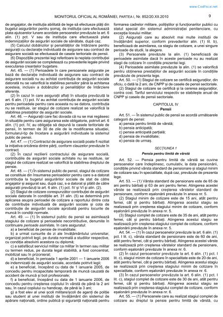 Legea 263/2010 privind sistemul unitar de pensii - CSN Meridian